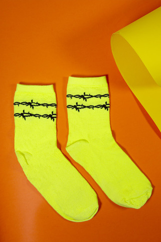Γυναικείες κάλτσες με σχέδιο - LIME