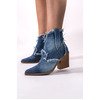 Μποτάκια denim με φερμουάρ και τακούνι Μποτάκια denim με φερμουάρ και τακούνι