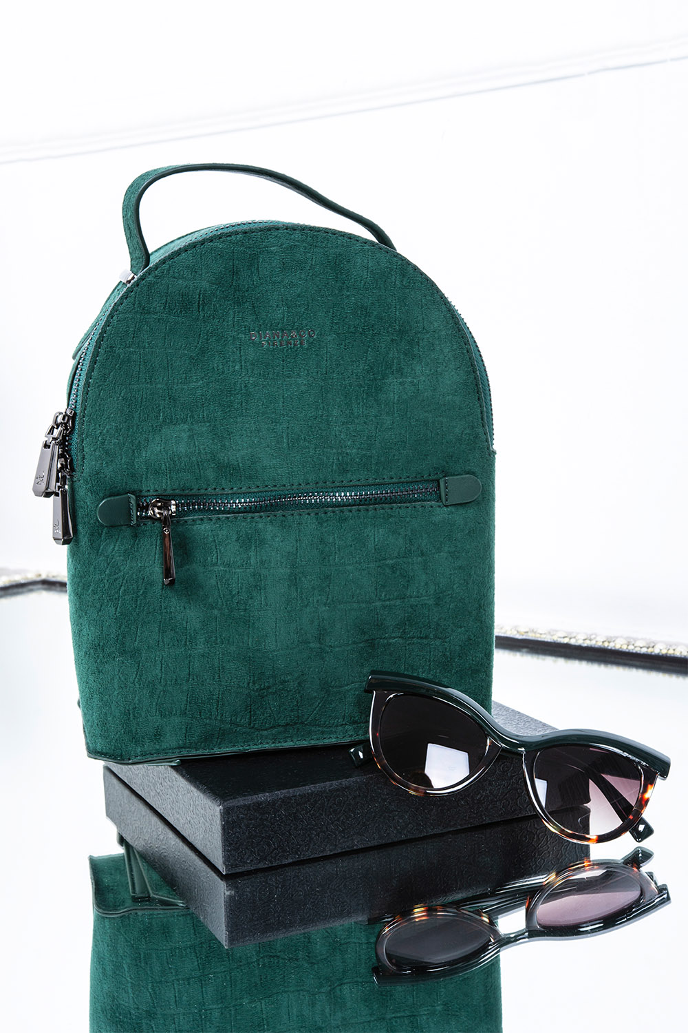 Mini backpack με croco suede design - ΚΥΠΑΡΙΣΣΙ