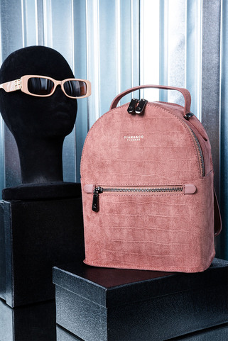 Mini backpack με croco suede design