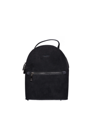 Mini backpack με croco suede design - ΜΑΥΡΟ