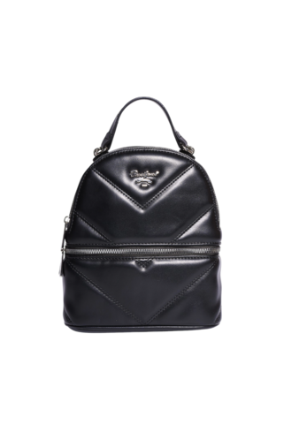 Mini backpack με φερμουάρ - ΜΑΥΡΟ