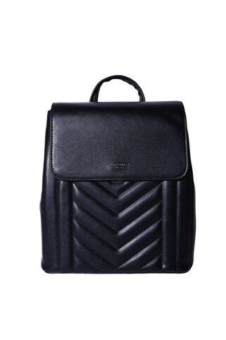 Backpack με καπιτονέ λεπτομέρεια - ΜΑΥΡΟ