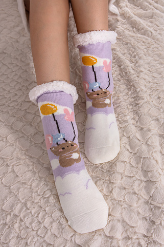 Aντιολισθητικές κάλτσες με γούνα - ΛΙΛΑ