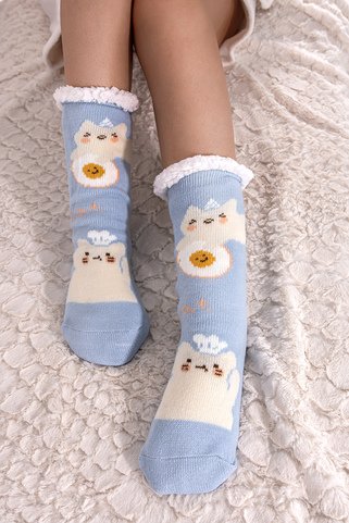 Κάλτσες αντιολισθητικές  με γατούλες - ΓΑΛΑΖΙΟ