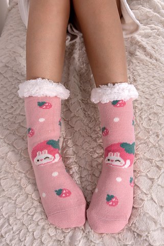 Χειμερινές κάλτσες με print - ΡΟΖ
