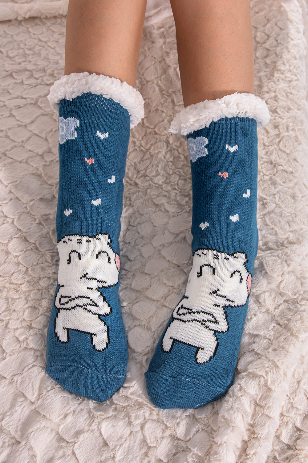 Μονόχρωμες κάλτσες με cartoon