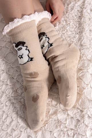 Κάλτσες με σχέδιο προβατάκι - ΜΠΕΖ