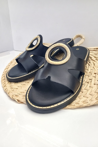 Flats με Σχέδιο Χρυσό Κύκλο - ΜΑΥΡΟ